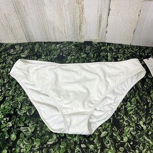 Shade & Shore White Ruched Bikini Bottoms Responsible Style Size XL / 16 NEW WT